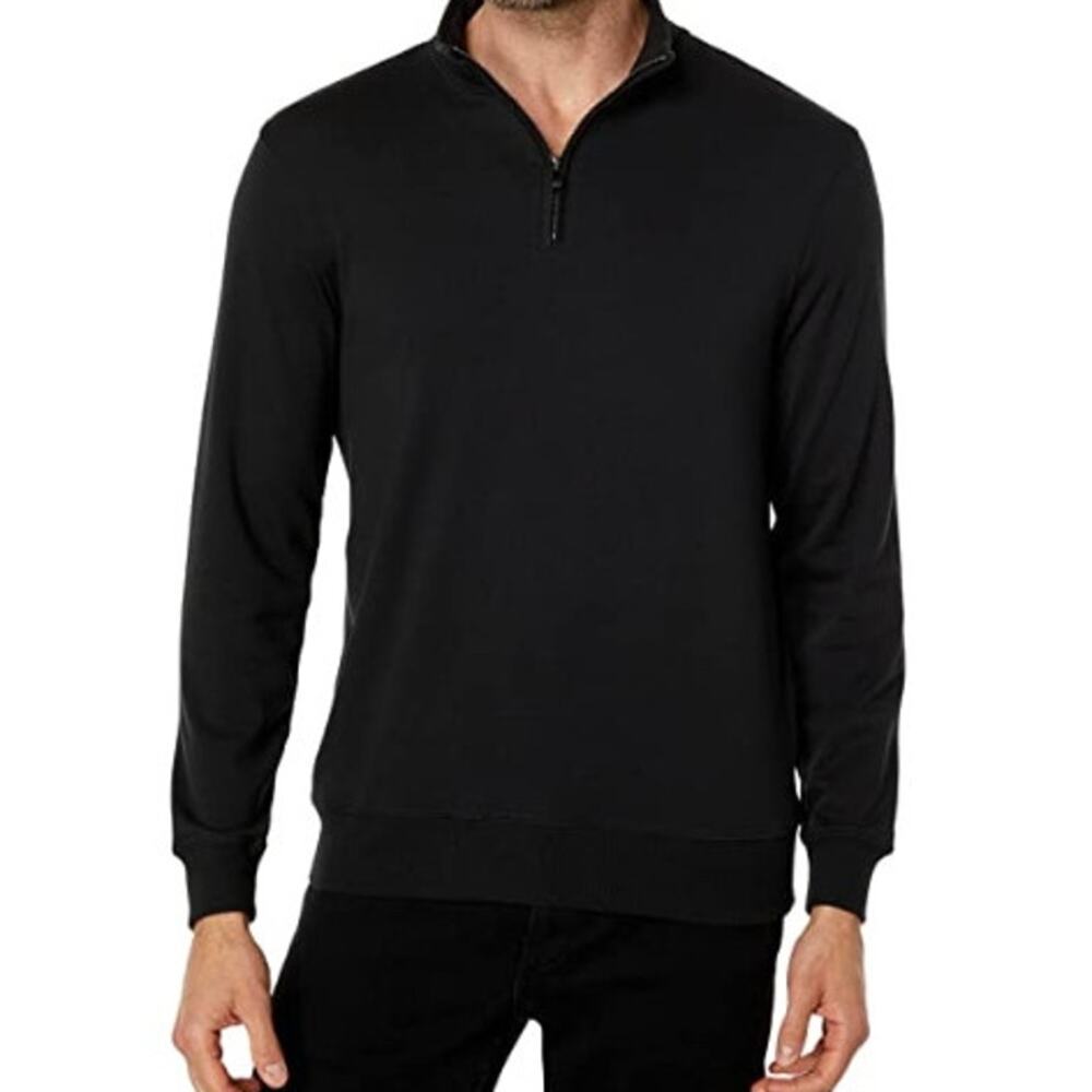 The Normal Brand Quarter Zip Sweatshirt Puremeso Weekend Mens Small Black